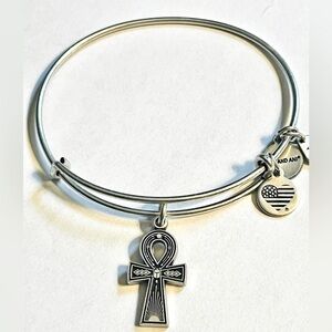 Alex and Ani “Ankh” Expandable Bracelet. Russian Silver Finish.
